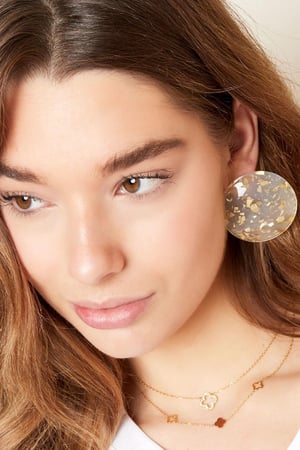 Bunte Ohrringe rund groß Gelb Kupfer h5 Bild2